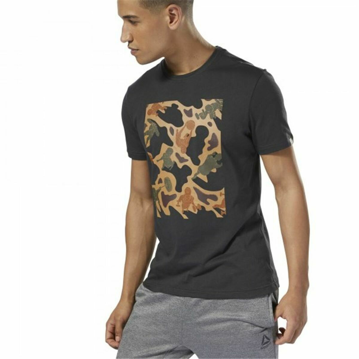 Maglietta a maniche corte da uomo Reebok Sportswear Training Camouflage Black