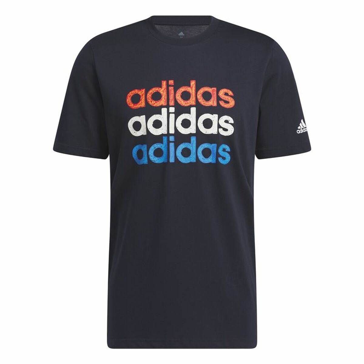 Men's Short Sleeve T-Shirt Adidas Multi Linear Sportswear Graphic (L)