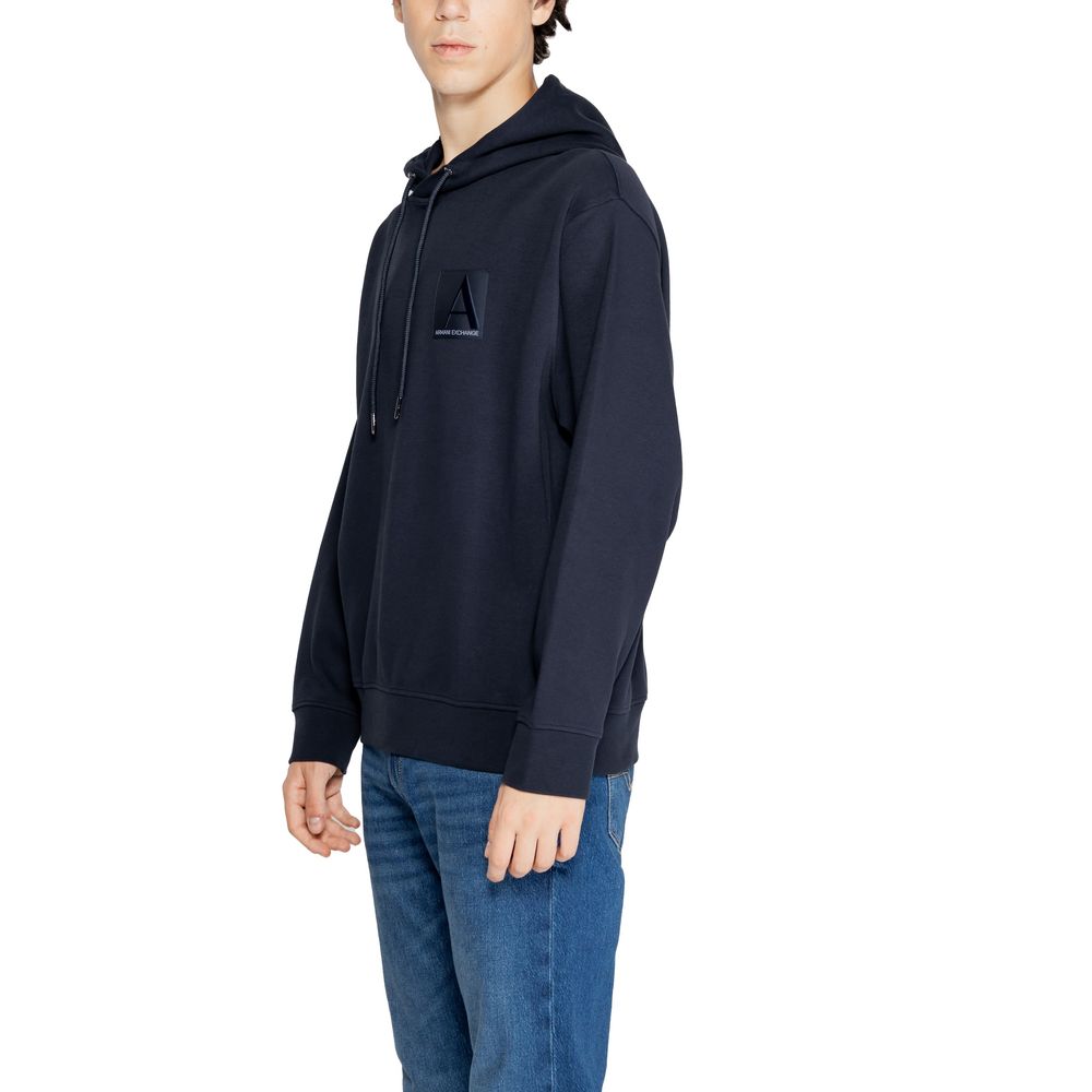 Felpa con cappuccio in cotone blu