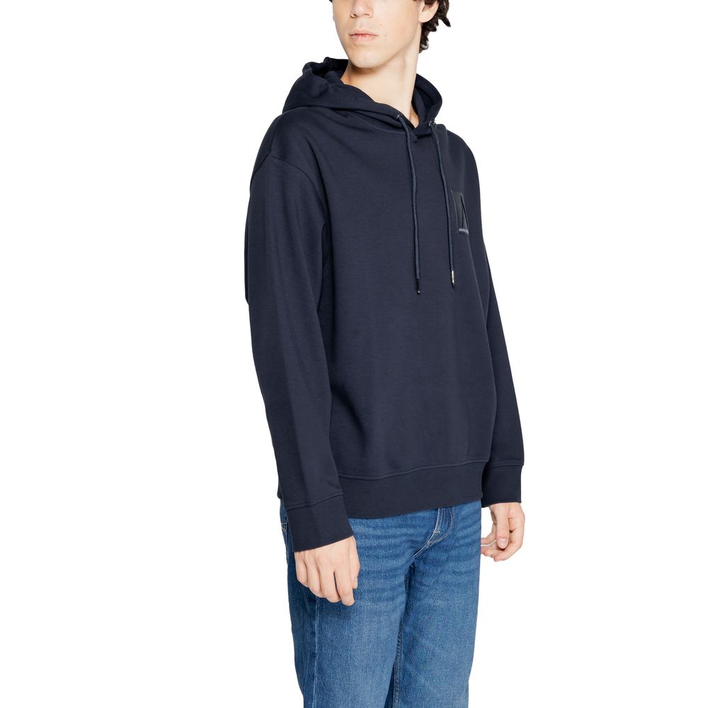 Felpa con cappuccio in cotone blu