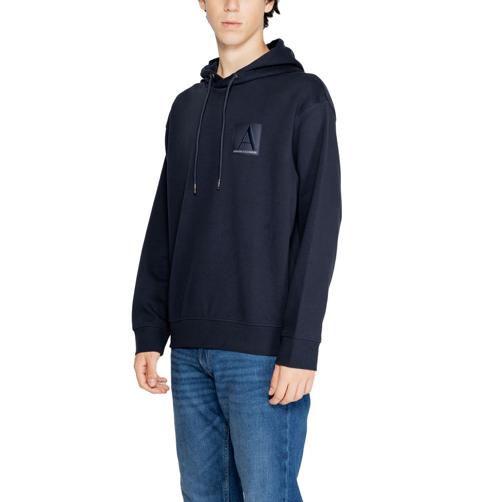 Felpa con cappuccio in cotone blu