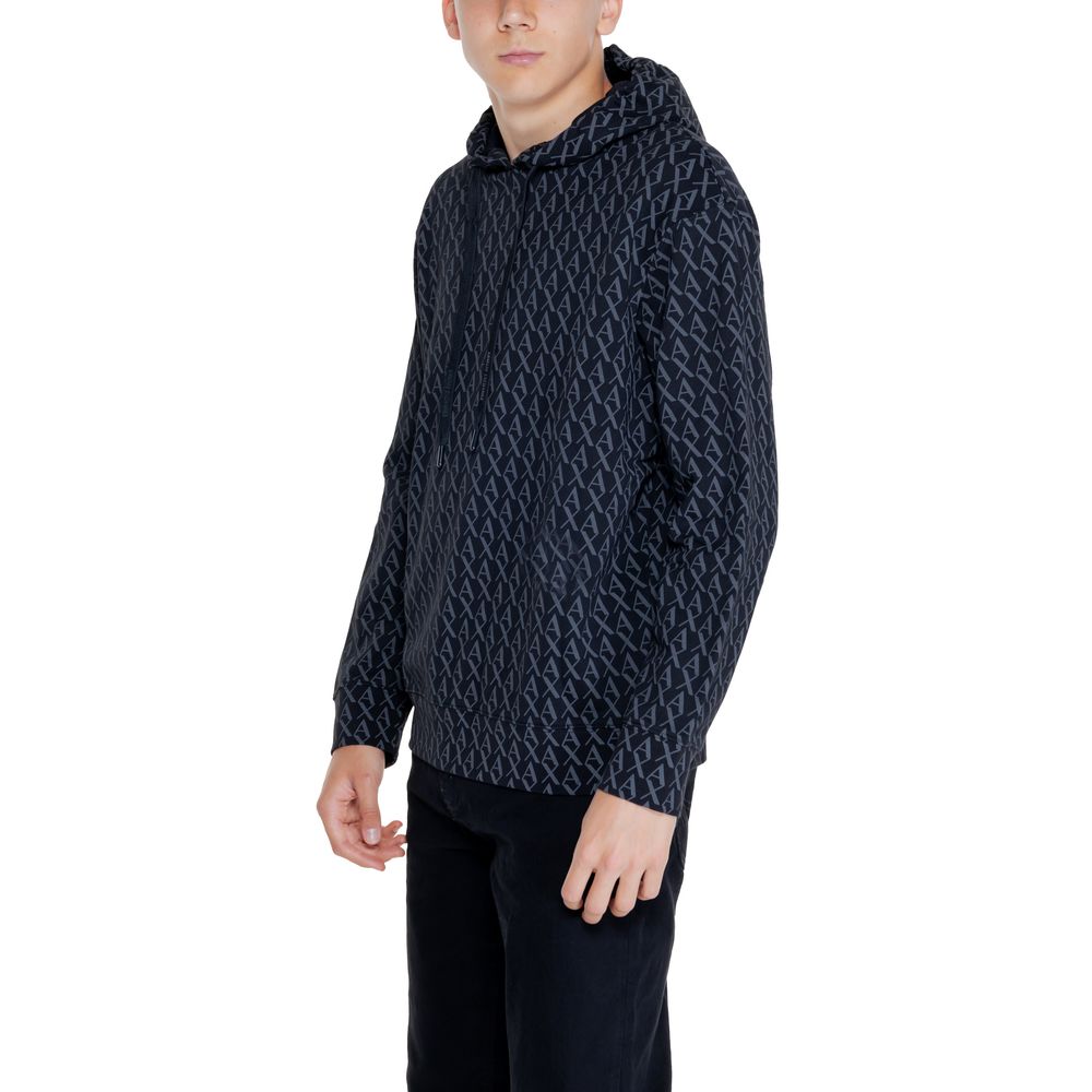 Felpa con cappuccio in cotone nero