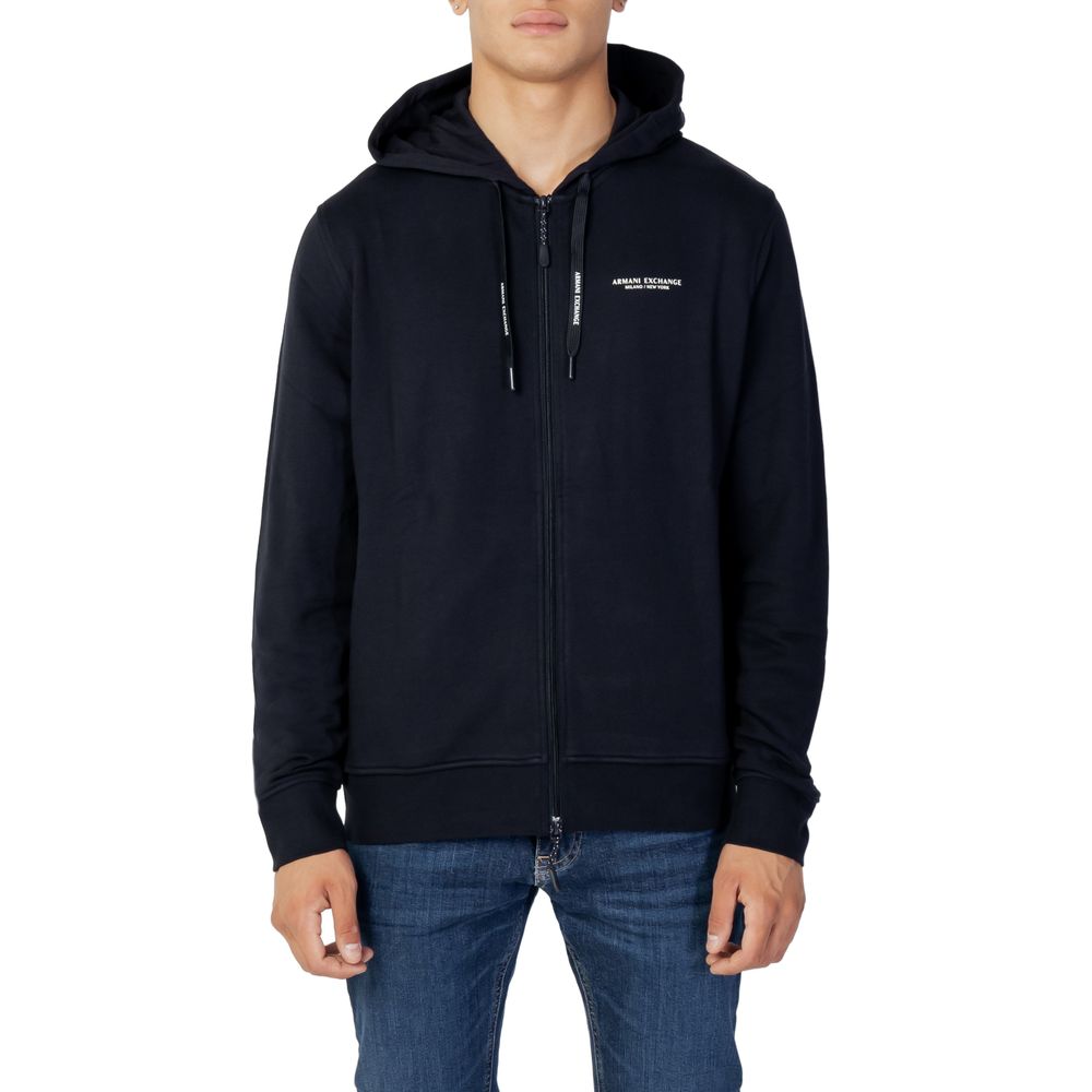 Felpa con cappuccio in cotone blu