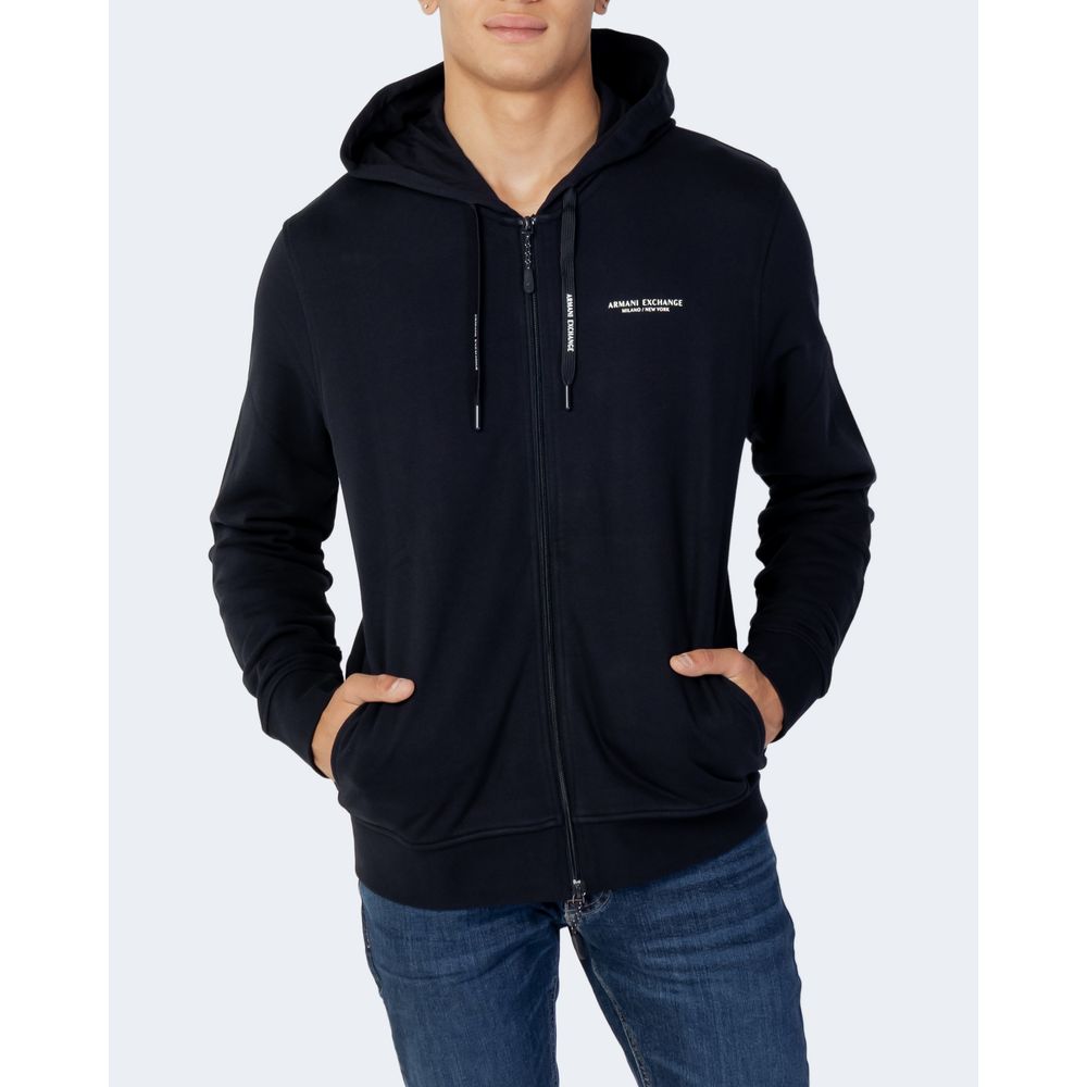 Felpa con cappuccio in cotone blu