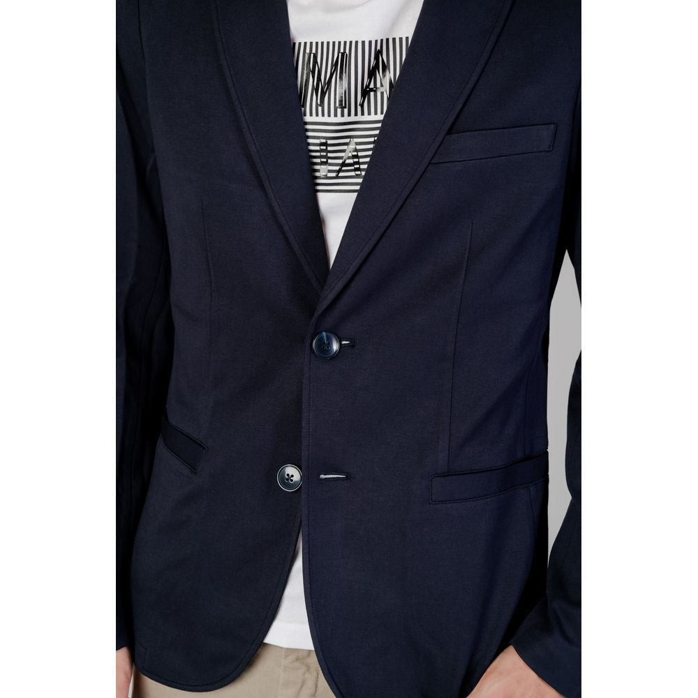 Blazer in viscosa blu