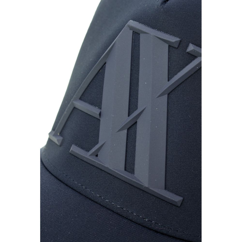 Cappello da baseball con visiera in poliestere blu