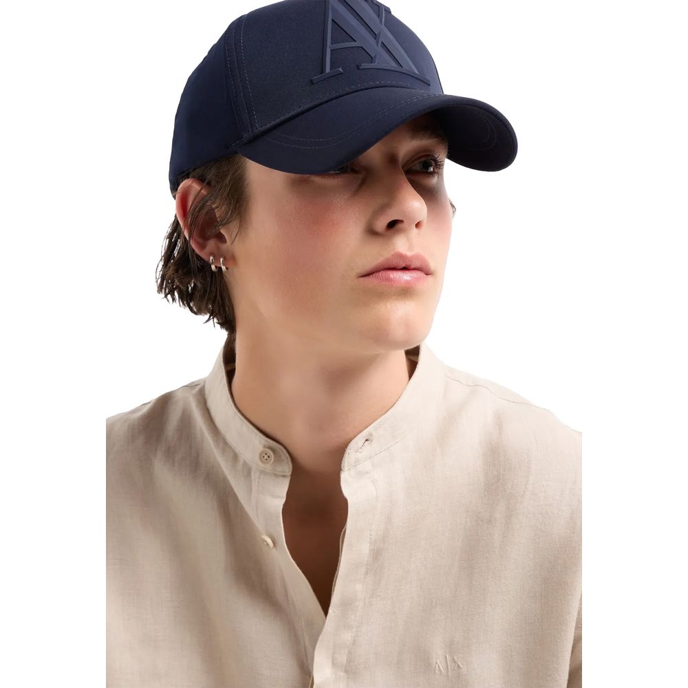 Cappello da baseball con visiera in poliestere blu