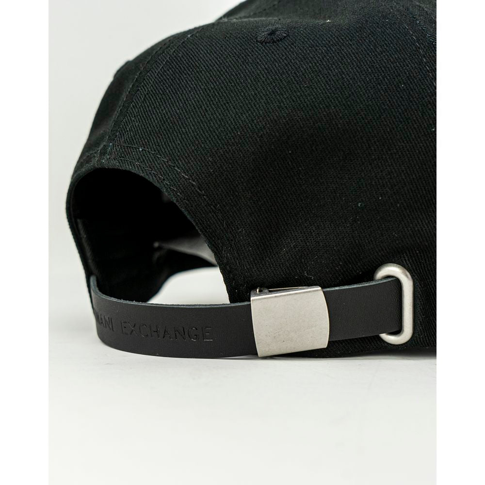 Cappello da baseball con visiera in cotone nero