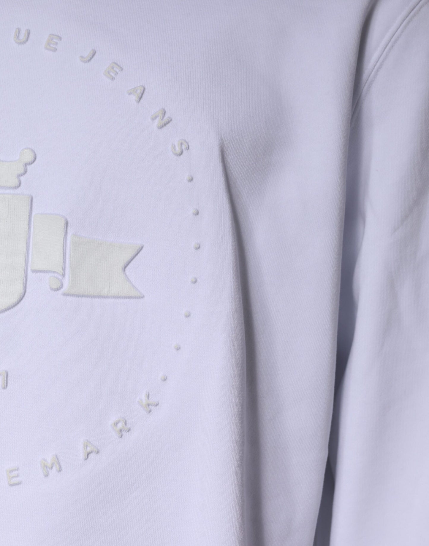 Felpa girocollo da uomo con logo in rilievo bianco