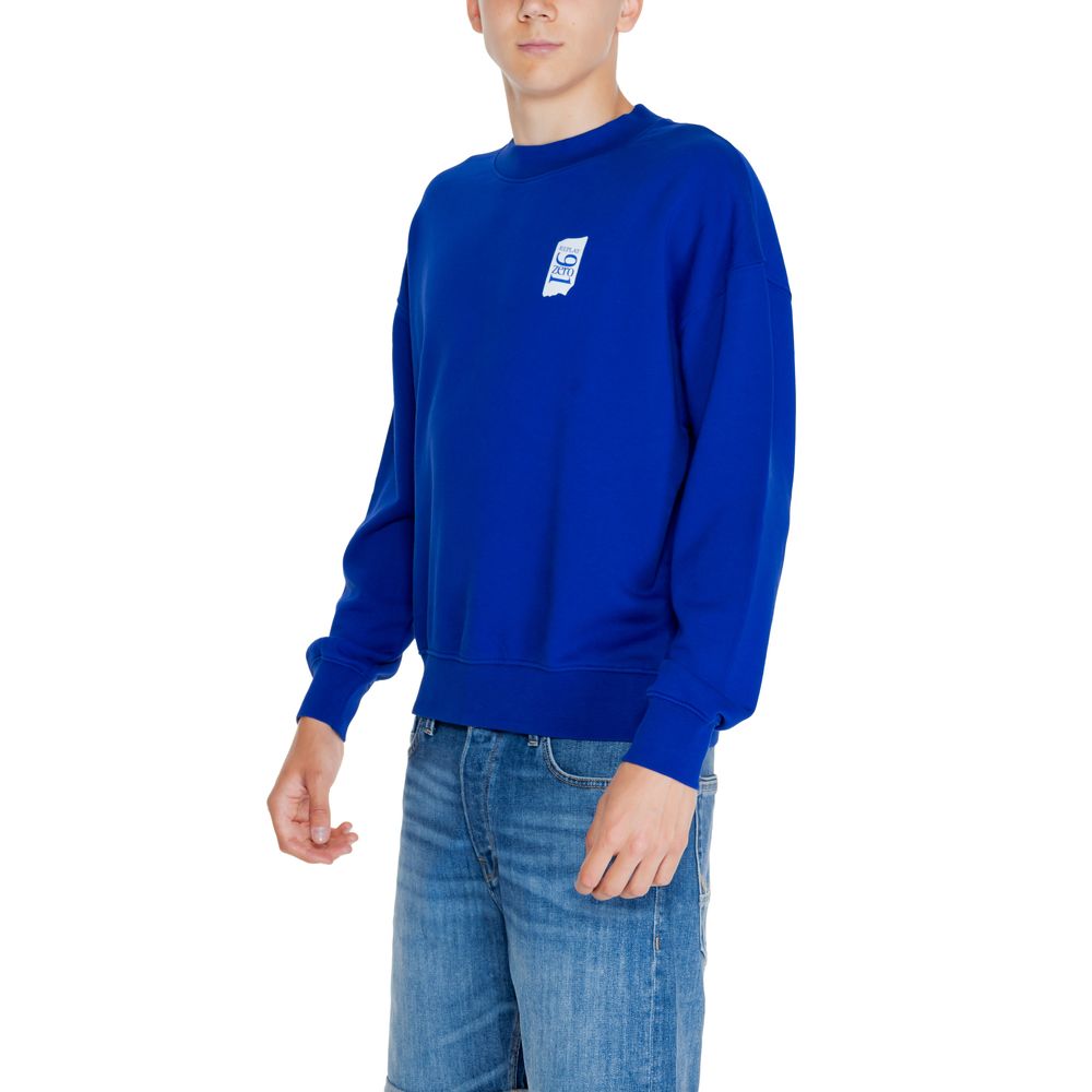 Felpa in cotone blu