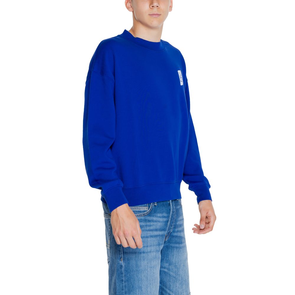 Felpa in cotone blu