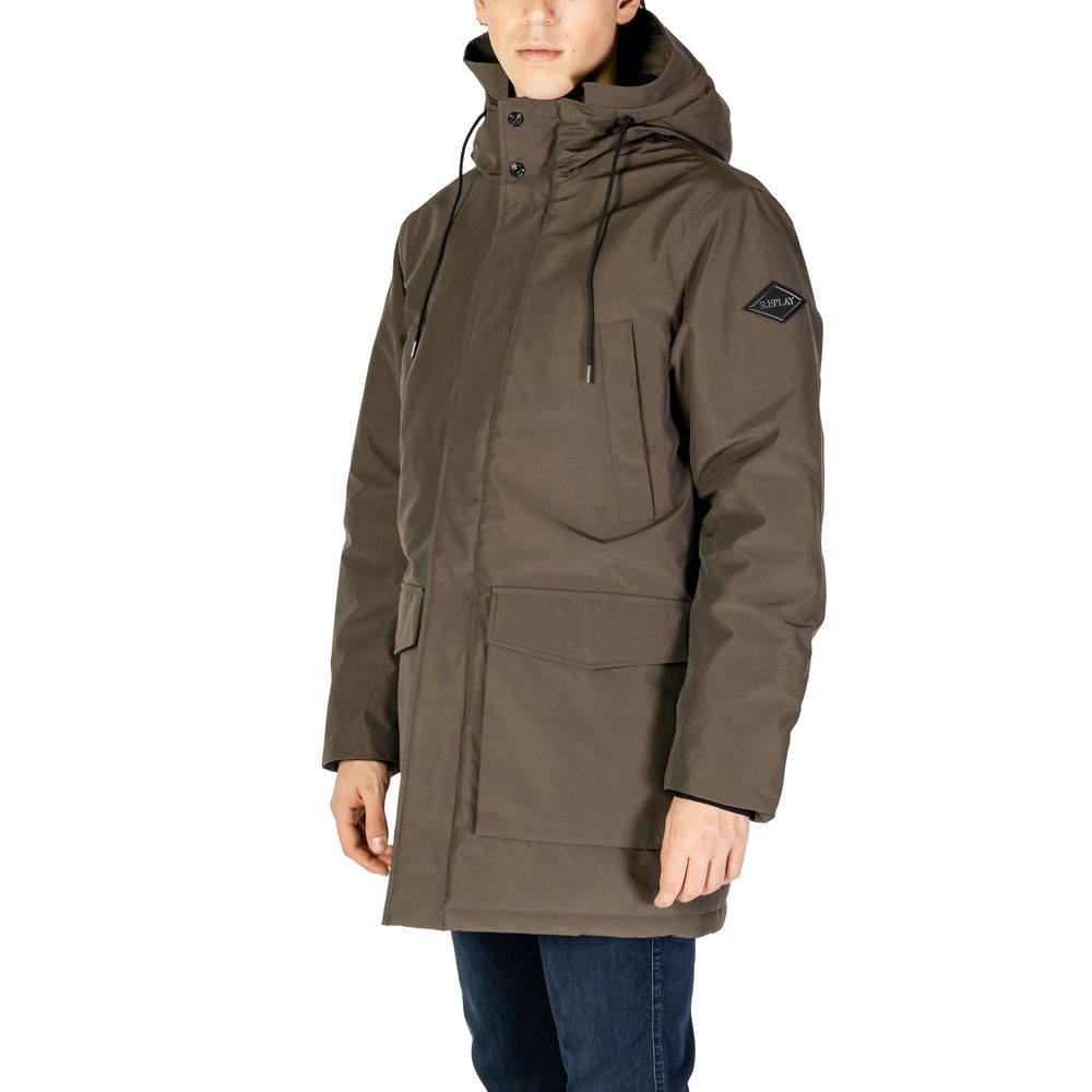 Parka in poliammide verde