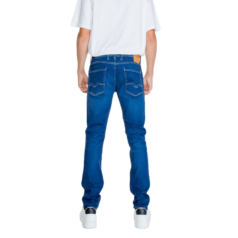 Jeans blu in cotone dalla vestibilità rilassata