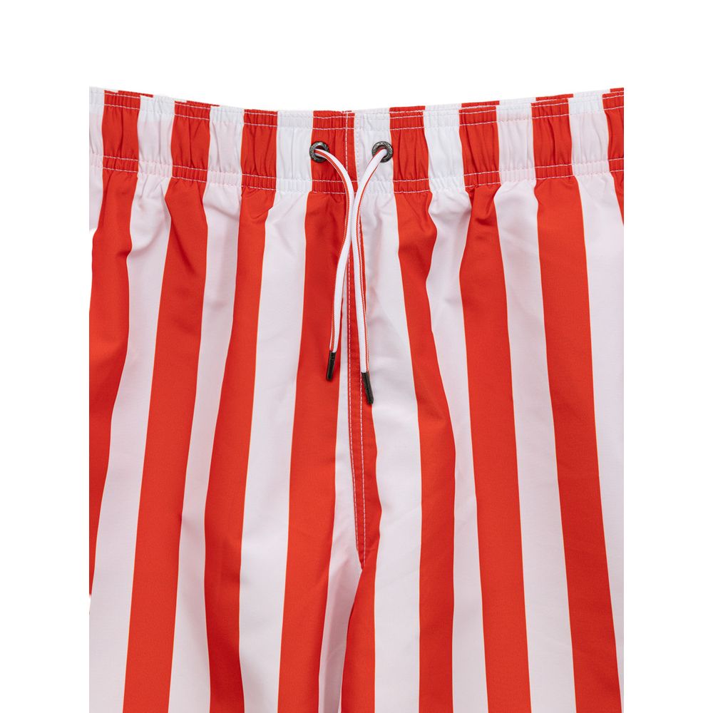 Pantaloncini da bagno in poliestere rosso