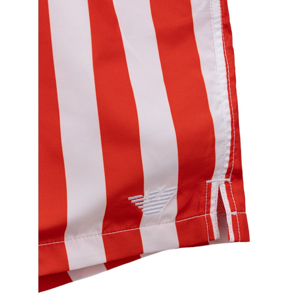 Pantaloncini da bagno in poliestere rosso