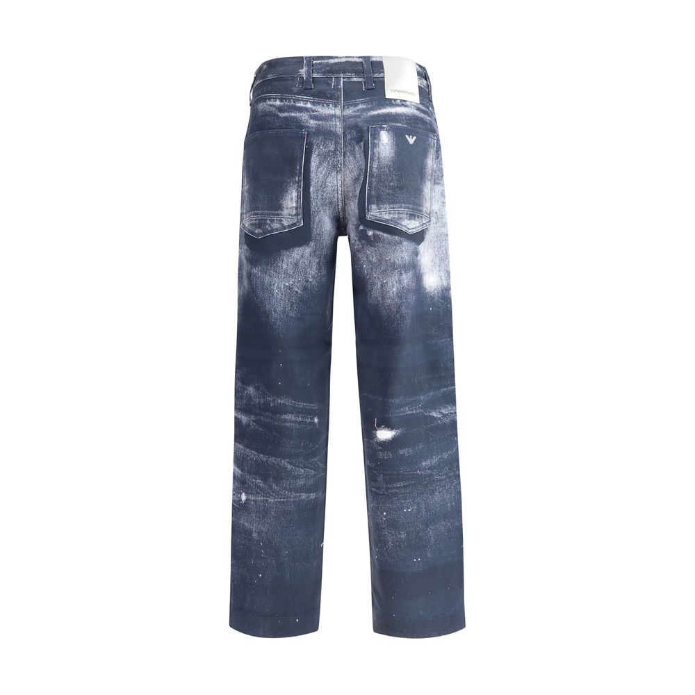 Pantaloni stampati in denim