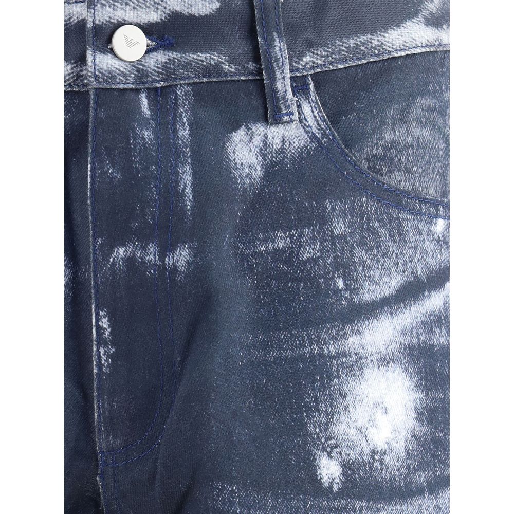 Pantaloni stampati in denim