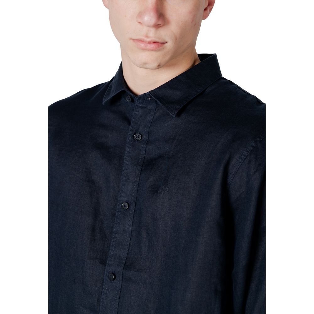 Camicia di lino blu