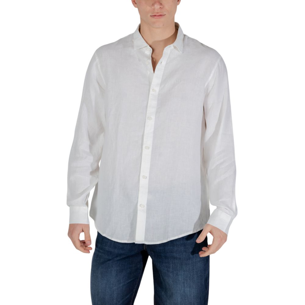 Camicia di lino bianco