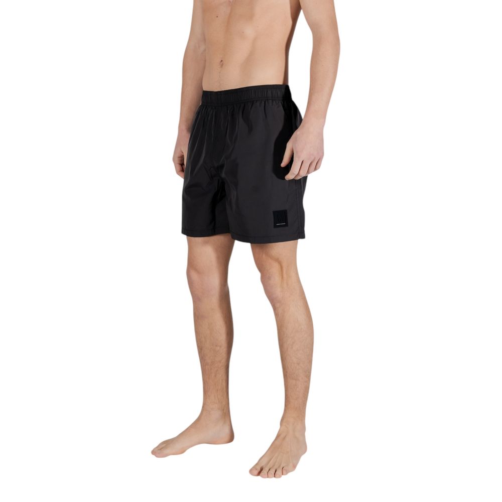 Pantaloncini da bagno in poliestere nero