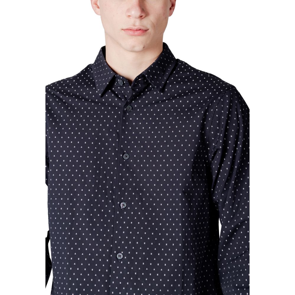 Camicia di cotone blu