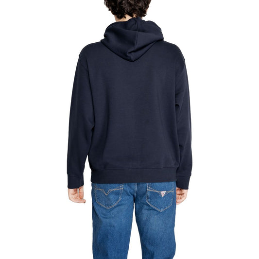 Felpa con cappuccio in cotone blu