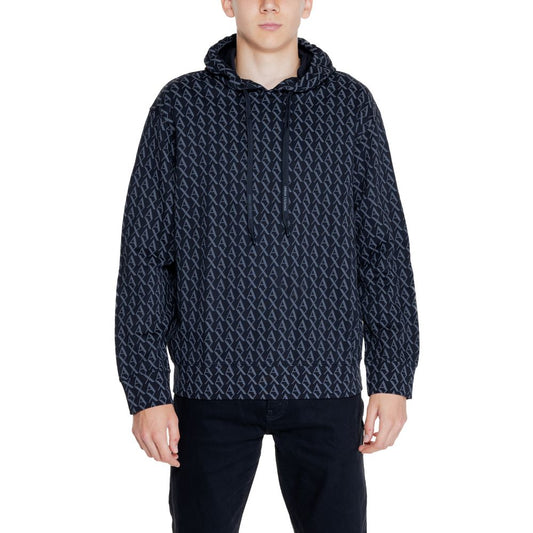 Felpa con cappuccio in cotone nero