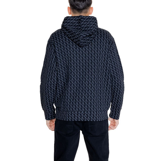 Felpa con cappuccio in cotone nero