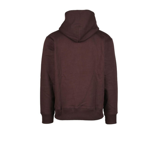 Felpa con cappuccio in cotone marrone