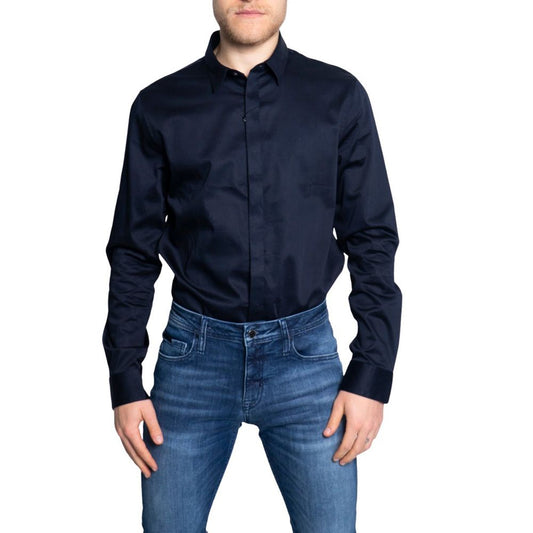Camicia di cotone blu