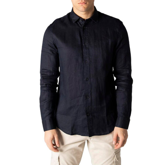 Camicia di lino blu