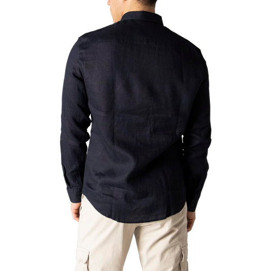 Camicia di lino blu