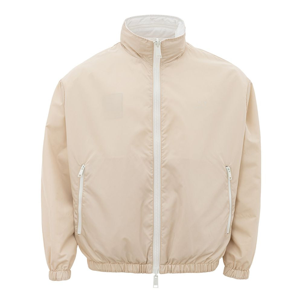 Giacca in poliammide beige per l'uomo moderno