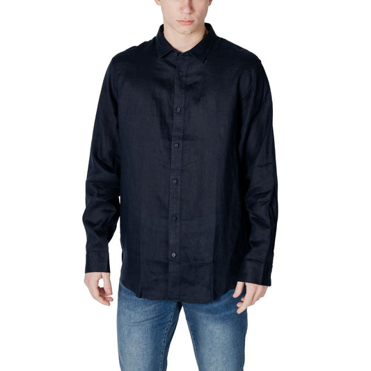 Camicia di lino blu
