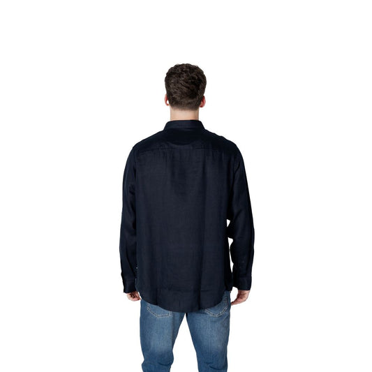Camicia di lino blu