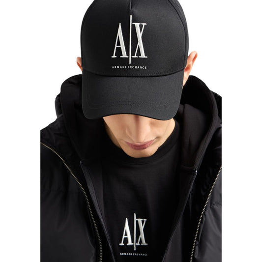 Cappello da baseball con visiera in cotone nero