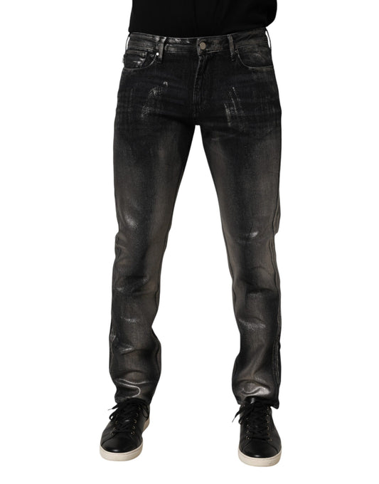 Jeans da uomo slim fit lavati neri