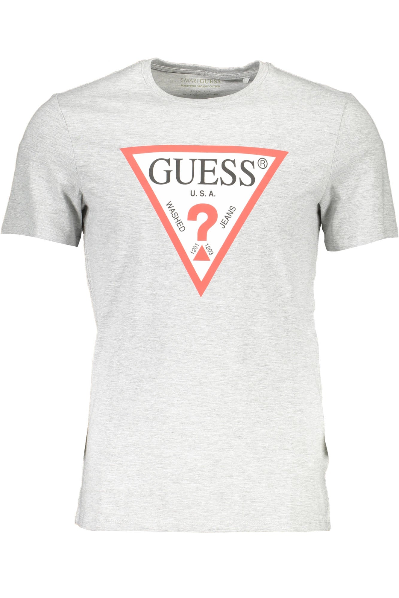 GUESS JEANS T-SHIRT A MANICHE CORTE UOMO GRIGIA