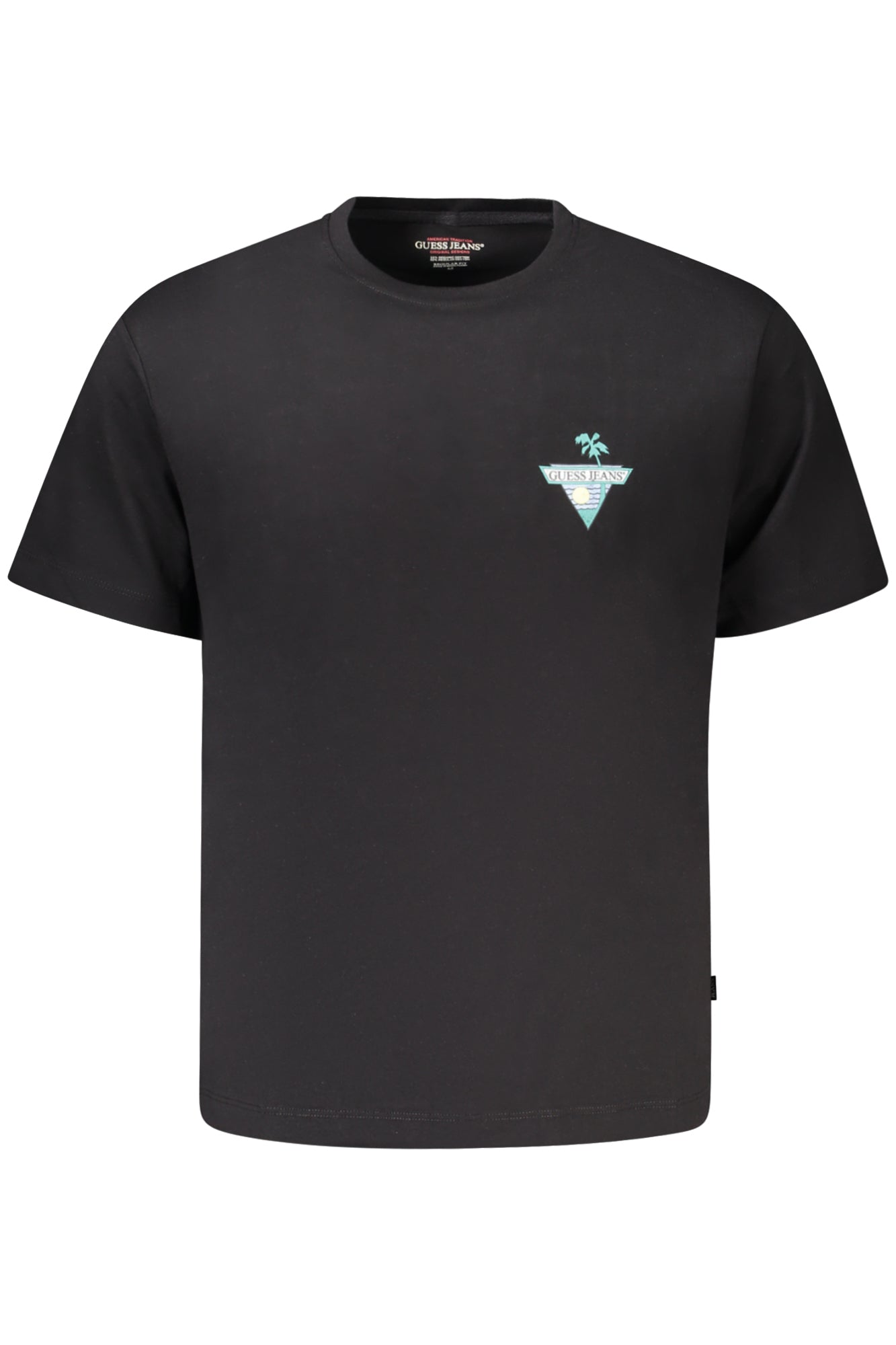 GUESS JEANS T-SHIRT A MANICHE CORTE UOMO NERO